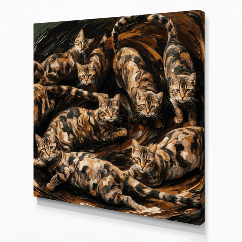 Cats Sokoke Brown, art mural sur toile, H 12 po x l 12 po
