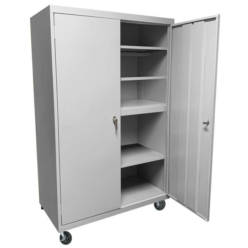 Steel Single Storage Cabinet ( 72'' H x 36'' W x 24'' D), Gray, 72" H x 48" W x 24" D
