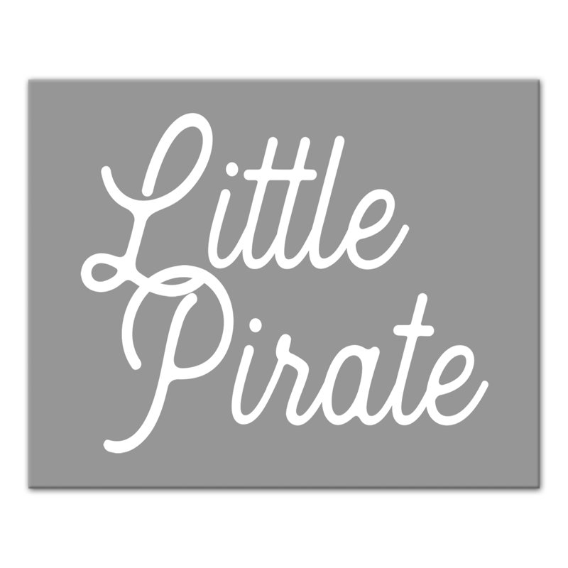 Art sur toile little pirate Briggs, H 16 po x l 20 po x P 1,25 po, Gris