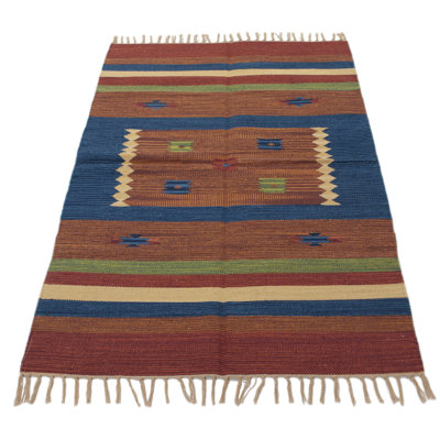 Kolnaski Southwestern Flatweave Area Rug