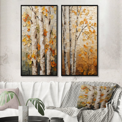 Minimalisme américain Basswood Tree I - ensemble de 2 pièces murales