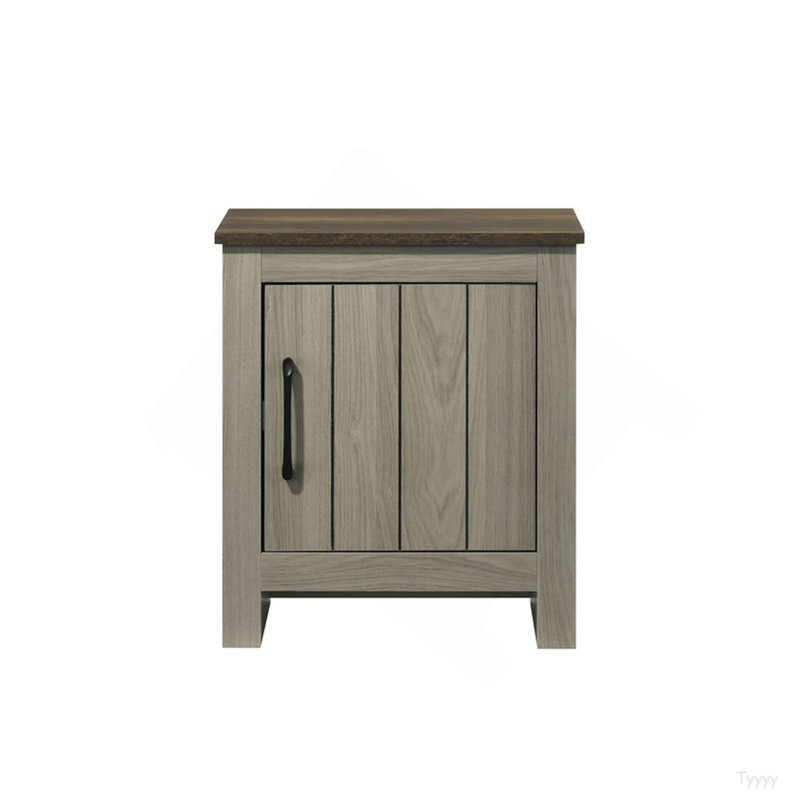 Table de bout l 16 po, table d'appoint, table de chevet avec porte d'armoire, chêne gris