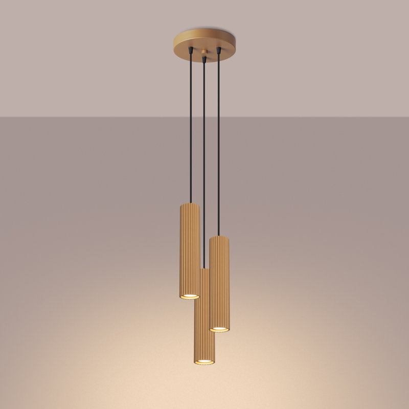 Bonina 3 - Light Brushed Nickel Pendant, Gold