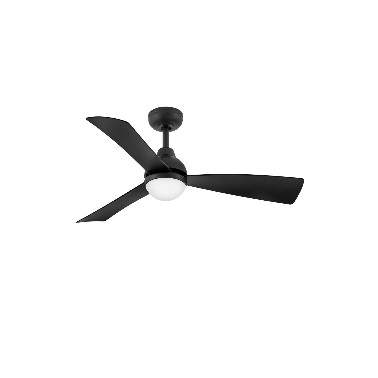 Brona 3 Blade Ceiling Fan with LED Light Kit, 44", Matte Black