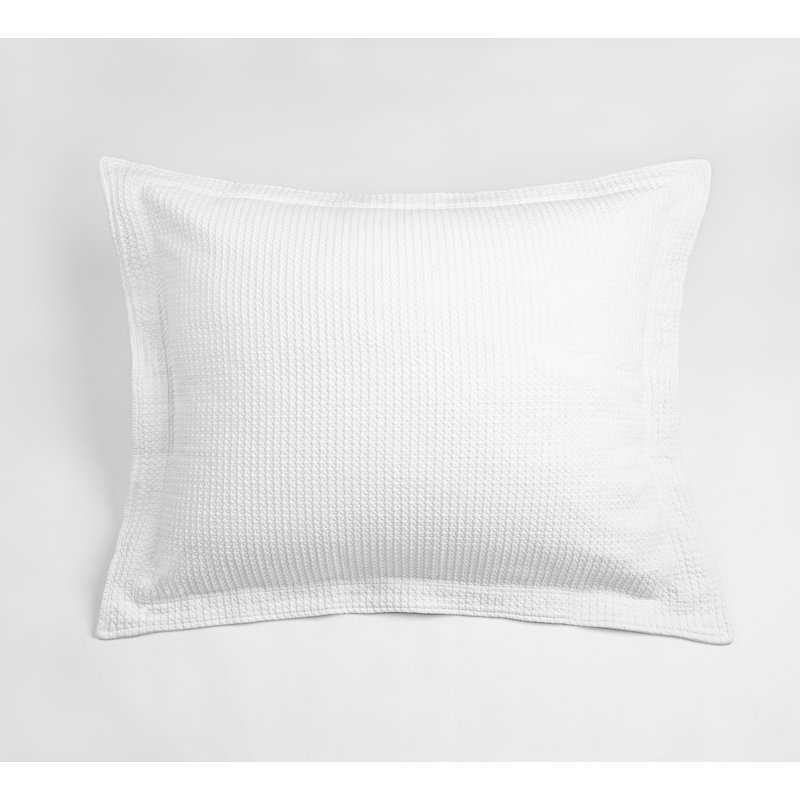 WAFFLE MATELASSE SHAM, WHITE, Standard