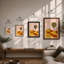 Balloon Over Desert Retro - Framed Print-631669831-631669834
