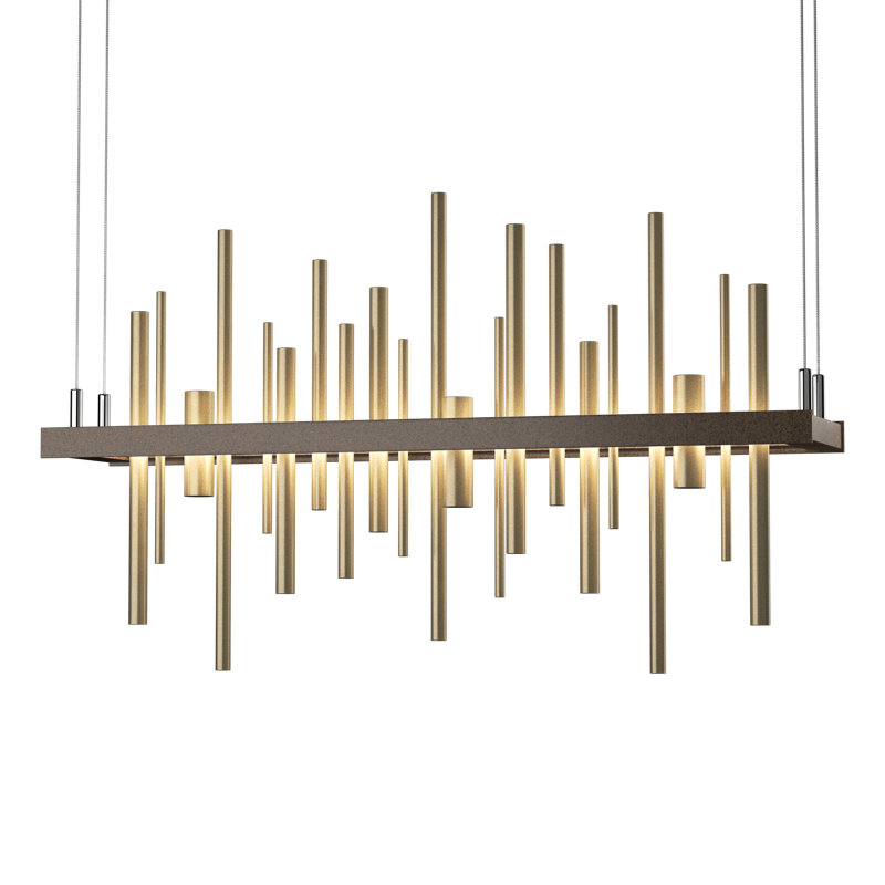 Cityscape 1 - Light Kitchen Island Linear LED Pendant, Bronze, Soft Gold