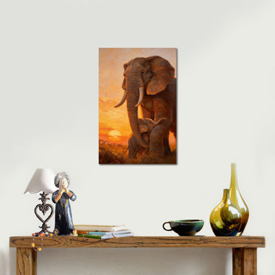 Art mural de fête des mères pour salon chambre à coucher, éléphant, décoration murale de motivation, cadeau unique de fête des mères pour maman, grand-mère, épouse, sœur, éléphant, art mural inspirant, maman, anniversaire