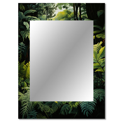 Ferns Fern Forest I - Ferns Large Mirror, Modern Decorative Wall Mirror, Printed Metal Art