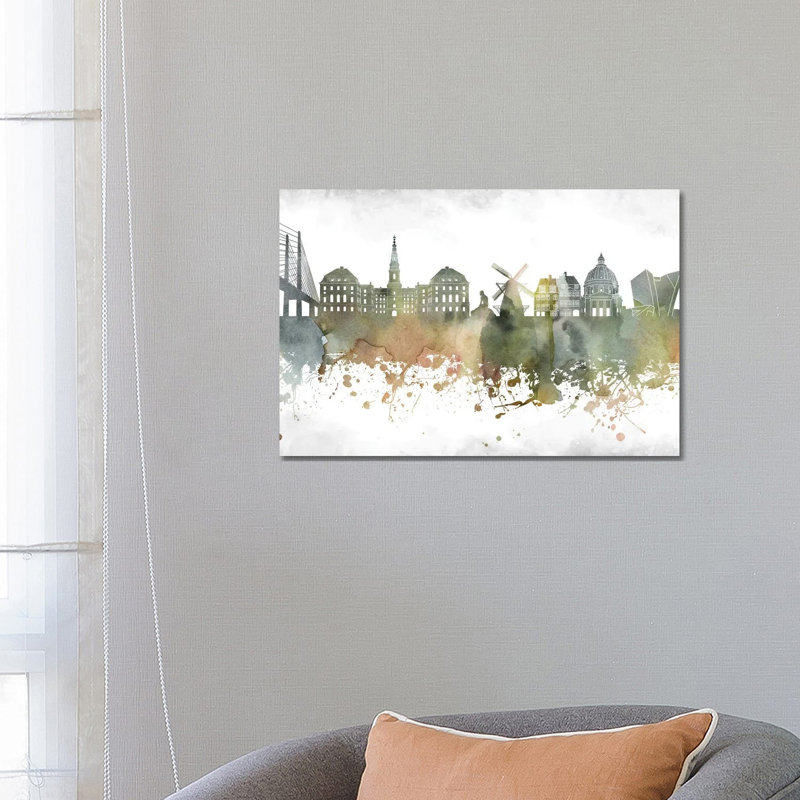 Copenhagen Skyline by WallDecorAddict - Wrapped Canvas Print, 66.04 cm H x 45.72 cm W x 3.175 cm D