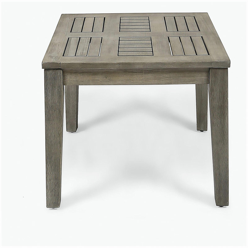 Hampton Outdoor Acacia Wood Side Table, 20 "W x 20 "D x 15.75 "H,, Gray