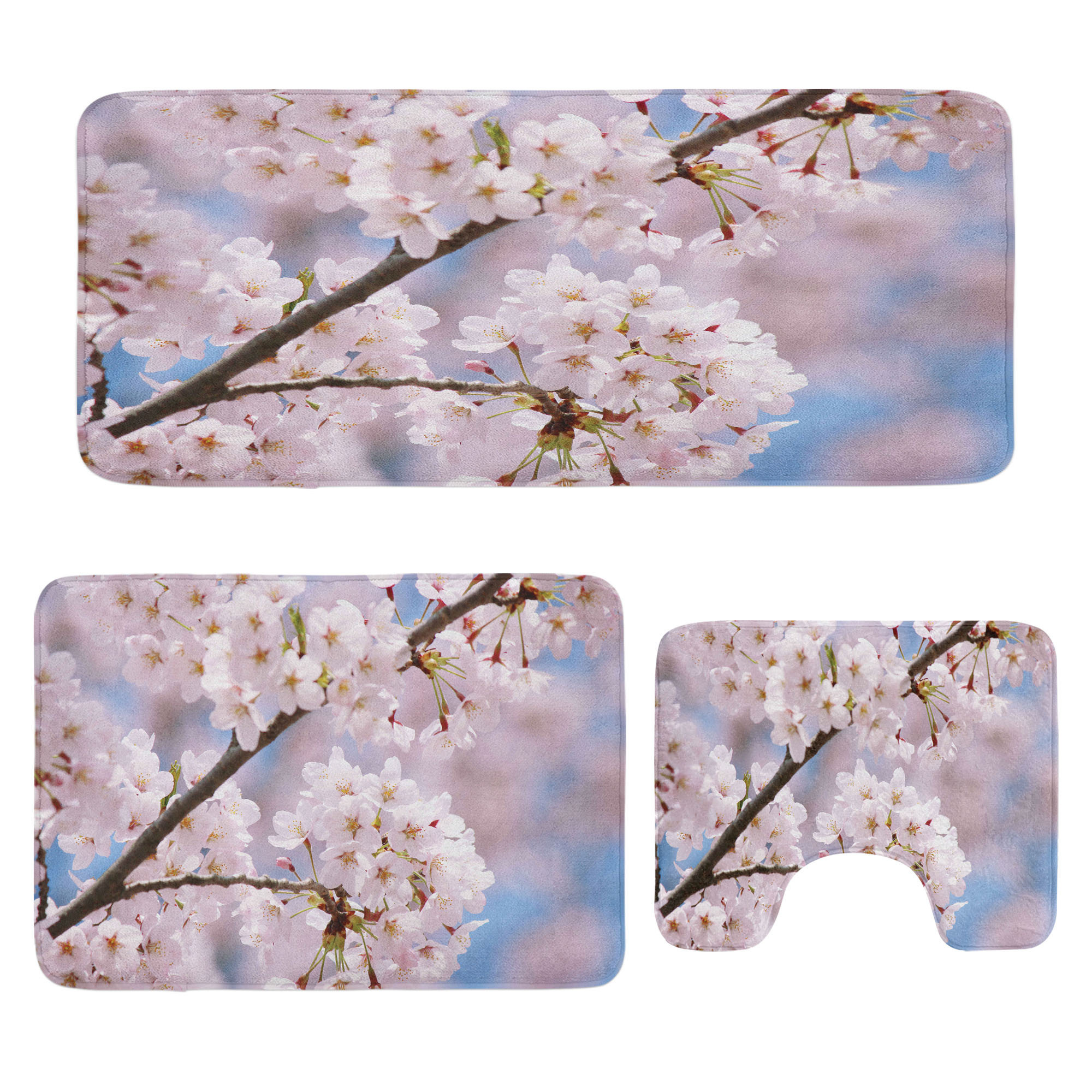 East Urban Home Spring Bathroom Rug Set 3 Pieces U-Shape & Rectangle ...