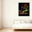 «Galsses & Grapes On A Table», art mural sur toile sans cadre 24 po x 36 po