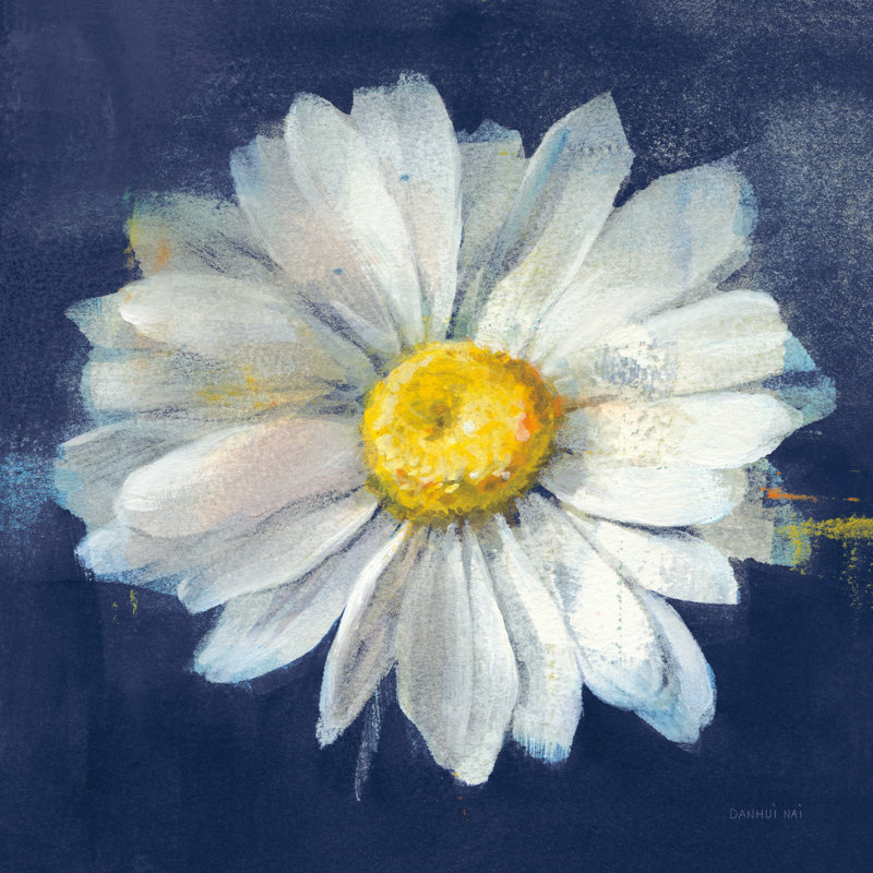 " Boldest Bloom II Dark Blue ", 30" H x 30" W x 1.25" D