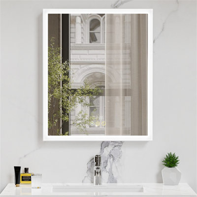 Surface Frameless LED Davaughn Mirror With 2 Adjustable Shelf & Bluetooth Speaker
