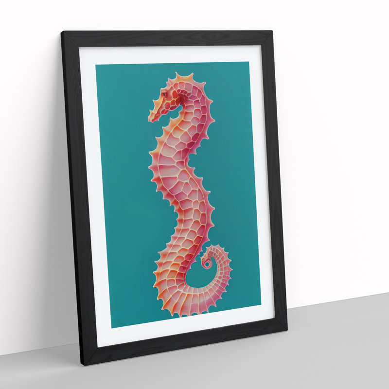 Profile Of A Seahorse No.1 - Single Picture Frame Print, Black Framed, 46cm H x 34cm W x 2cm D
