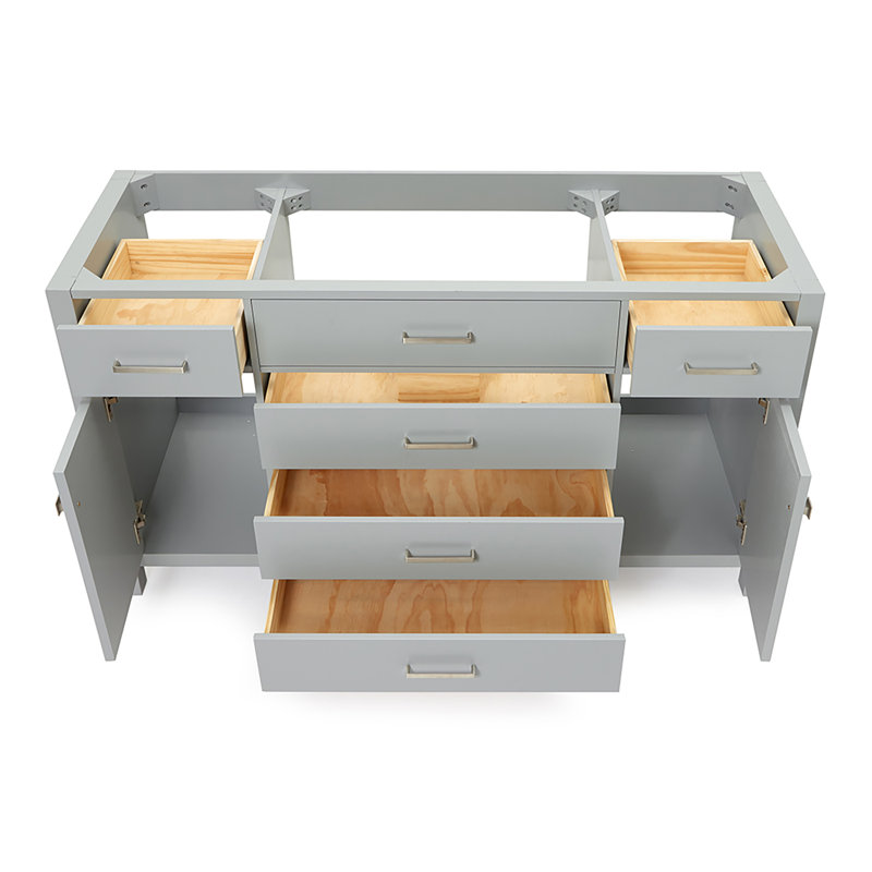 Base de meuble-lavabo double Petrel, gris