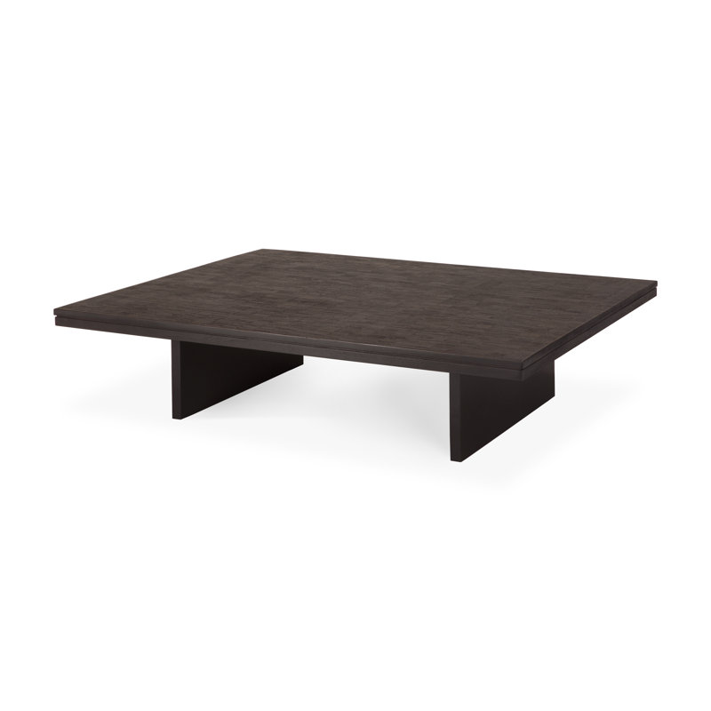 Grooves Solid Wood Coffee Table, 13.5" H x 55.5" L x 43.5" W