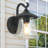 Bramlett Black Seeded Glass Outdoor Barn Light