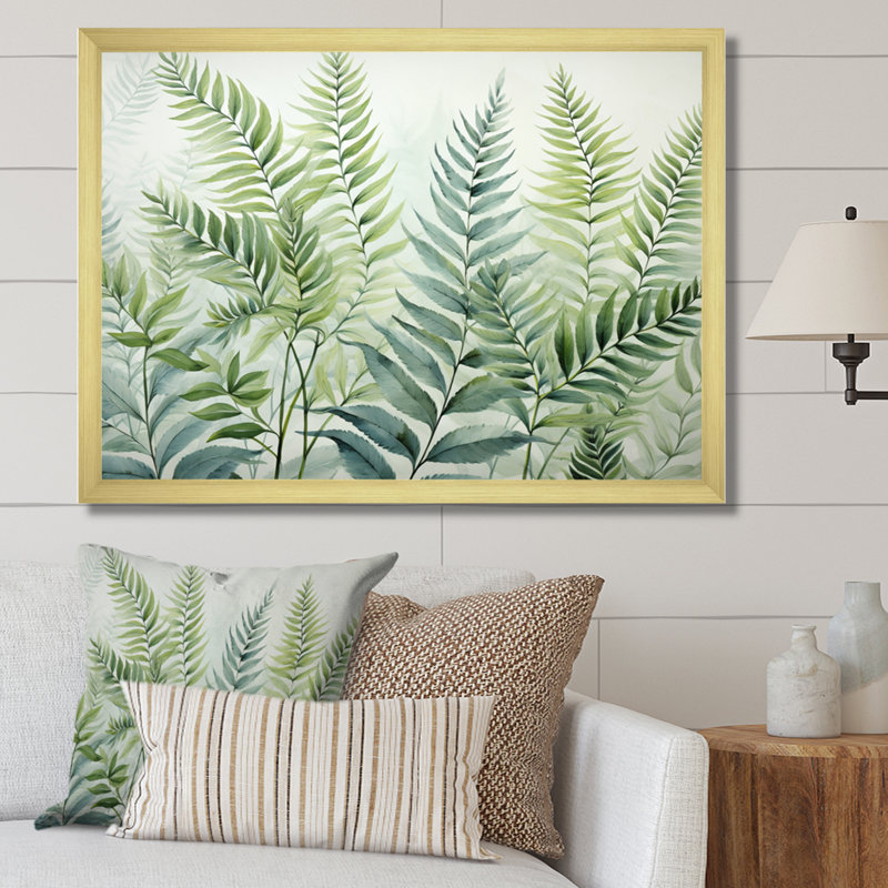 " Ferns Enchanting Ferns III ", H 34 po x l 44 po x P 1,5 po, Cadre doré à une seule photo