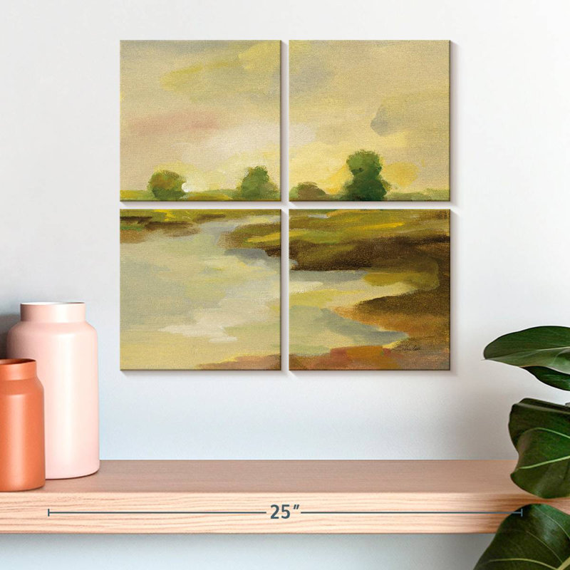 Avery Chartreuse Fields I, 18" H x 18" W