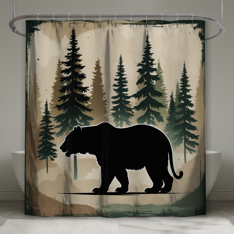 Rideau de douche Bear In Forest, L 70 po x H 84 po