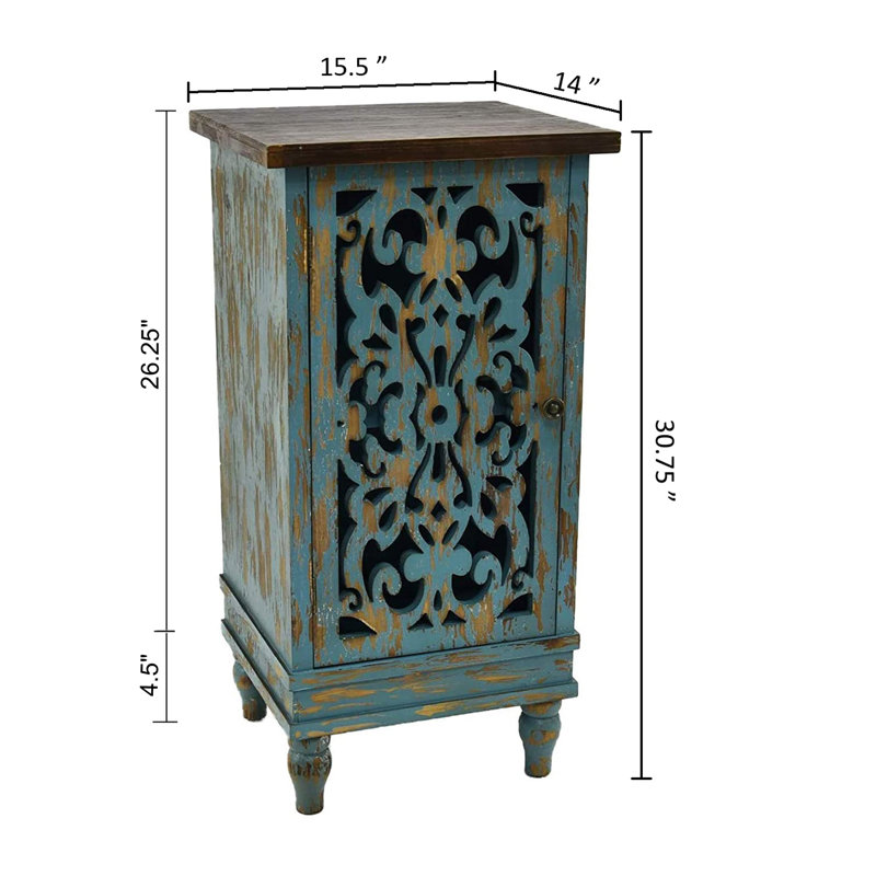 Jozwiak 30.75" Tall 1 - Door Accent Rustic Cabinet with Dual Storage Shelf