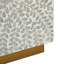 14x14x18" Square Accent Stool with White Capiz Shell Finish and Gold Pedestal Base