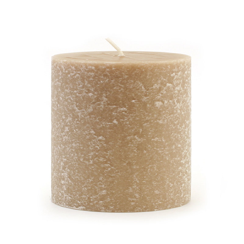 Bougie colonne non parfumée Timberline, H 3 po x l 3 po x P 3 po, Taupe