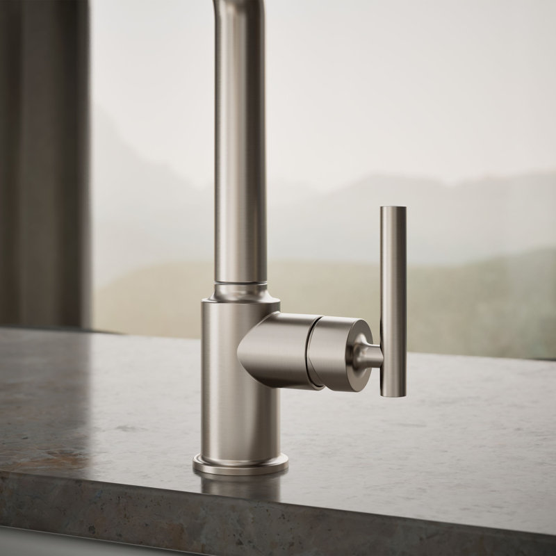Purist Pull Out Bar Faucet with Accessories, Vibrant Stainless
