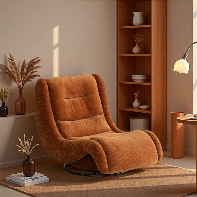 Chaise berçante en tissu Leisure pour relaxer.