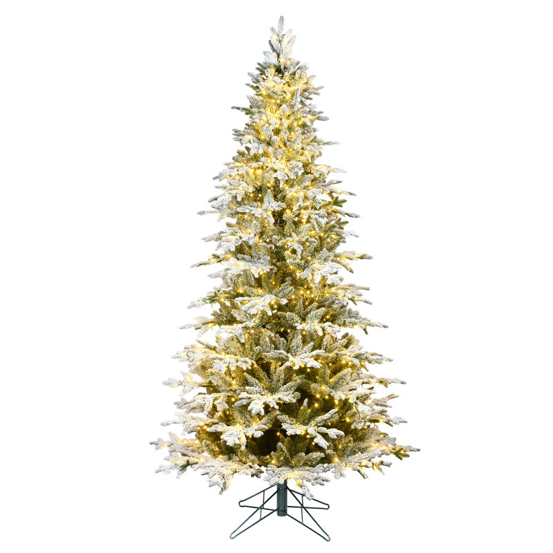Kamas Flocked Fraser Fir Slim Artificial Christmas Tree, 6.5' H