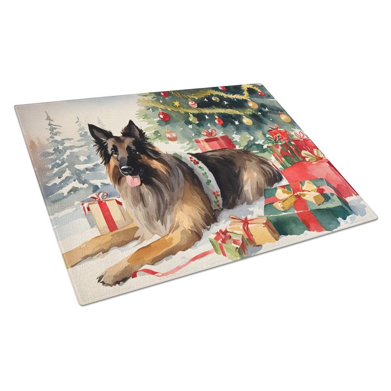 Grande planche à découper en verre de Noël belge Tervuren Cozy