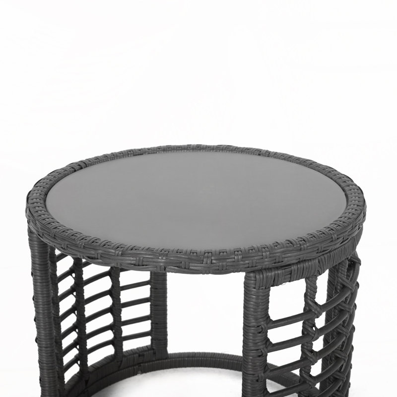 Table basse d'extérieur en rotin