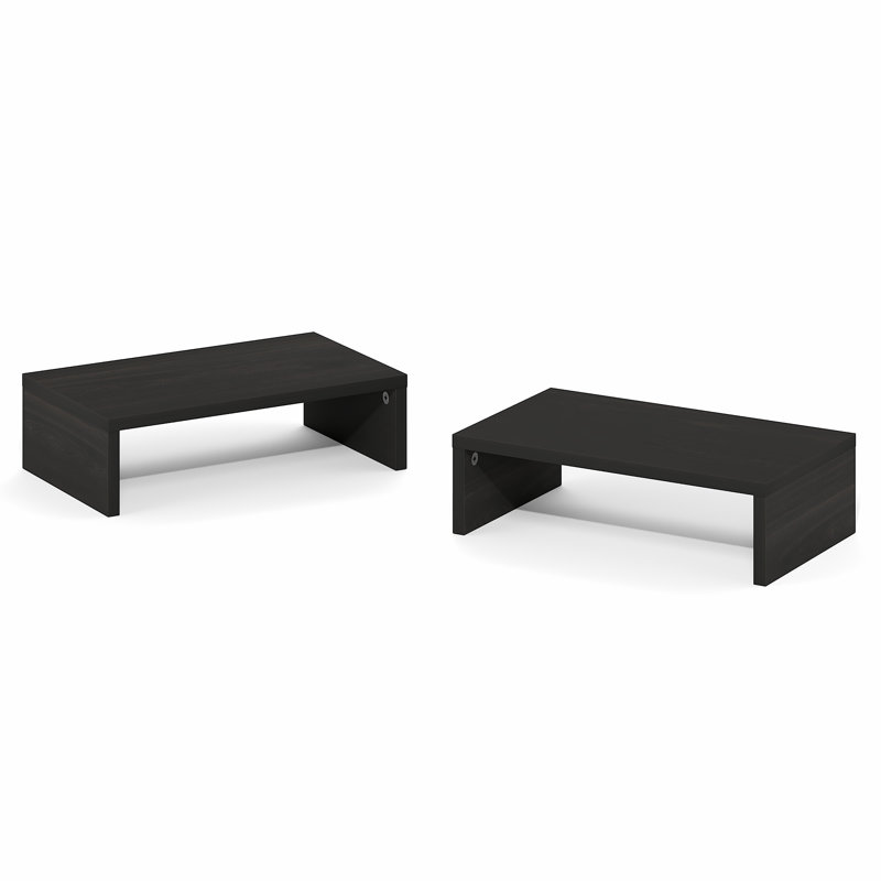 Furinno CLASSIC Support pour écran, ensemble de 2 élévateurs de 15,7 po de largeur, support pour ordinateur portable, séparable et empilable pour bureau, organisateurs et accessoires de bureau, pour fournisseur de bureau, espresso