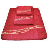 Rustic Barbwire Cotton Embroidered Print Western Rustic Style 2 Piece Towel Set