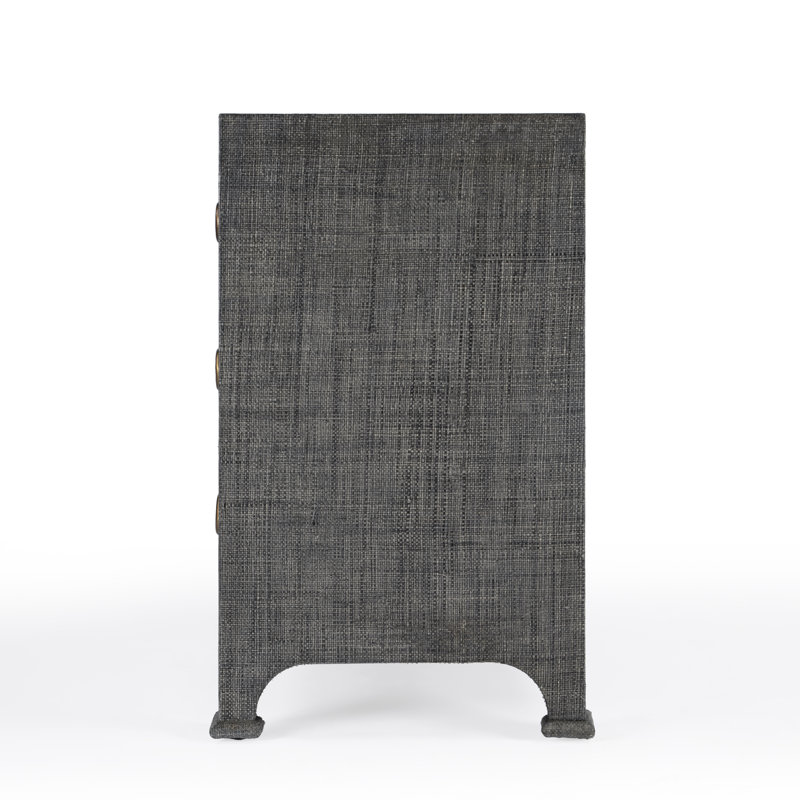Commode double 6 tiroirs Keidy, Gris anthracite