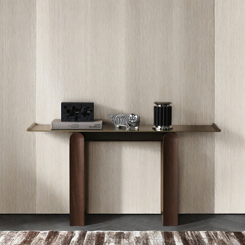 Table d'entrée Mid-Century, H 33,5 po x l 63 po x P 16,1 po, Couleur noyer