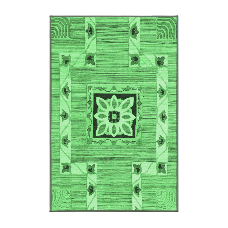 Washable Geometric Indoor Rug, Rectangle 2' x 3'