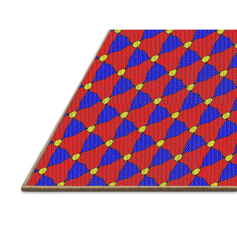 Tapis rouge / bleu Power Loom, Rectangle 7 pi x 9 pi