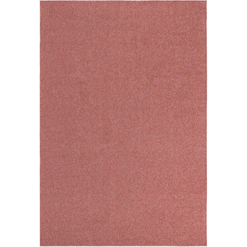 Everyday Solid Machine Woven / Power Loomed Performance Rust Red Rug, Rectangle 6' x 9'