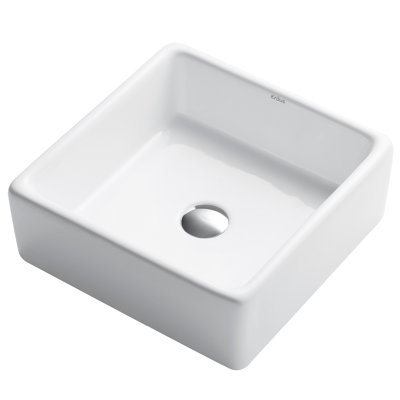 Lavabo de salle de bain vasque carré en céramique Kraus