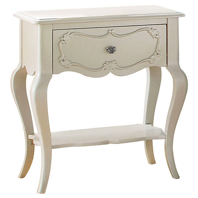 Table de chevet blanche Pearl