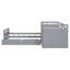 Lit mezzanine simple en L et lit plateforme simple avec 7 tiroirs et garde-corps complets en L (gris)