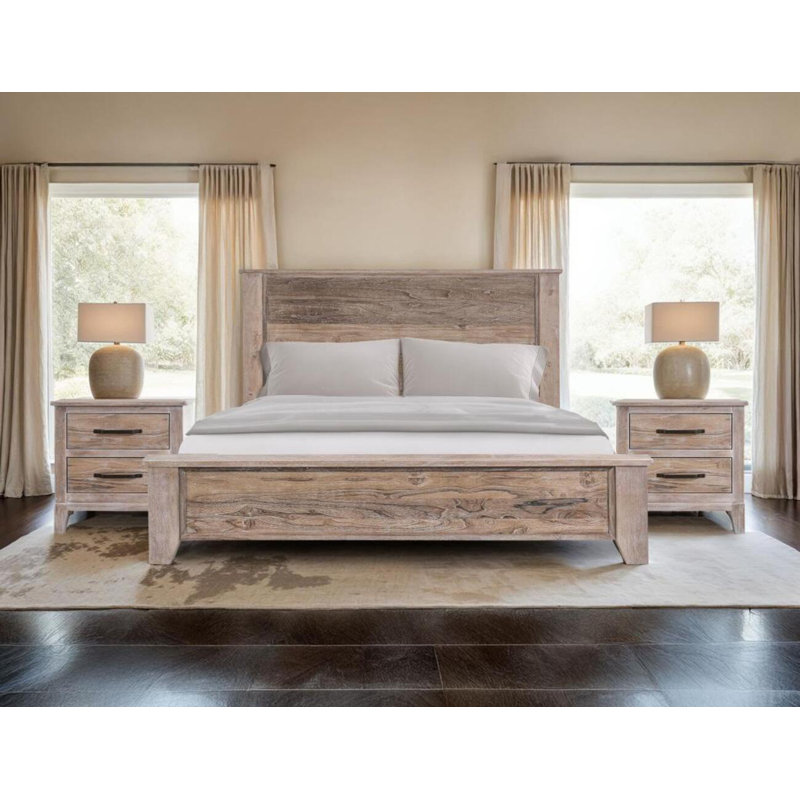 Ensemble de chambre à coucher 3 pièces en teck, Grand