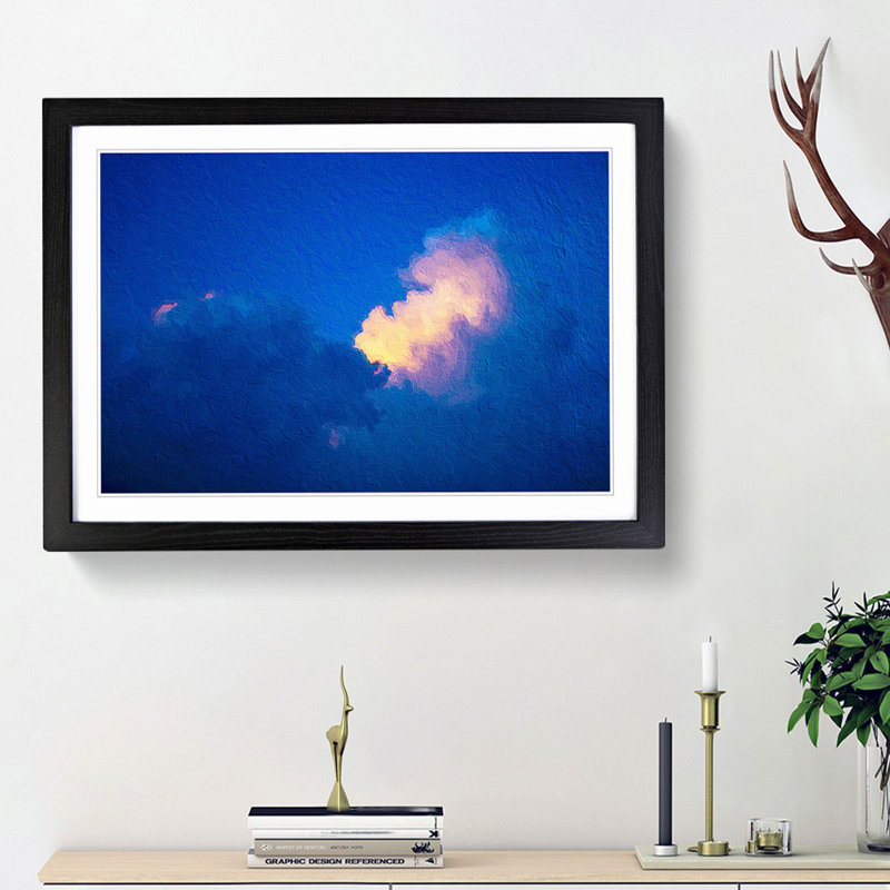 Light Upon the Clouds - Picture Frame Painting Print, 48cm H x 65cm W x 2cm D, Black Framed