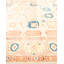 Tapis ivoire / orange / bleu en laine noué à la main de conception unique 8 pi 2 po x 10 pi 3 po Caela