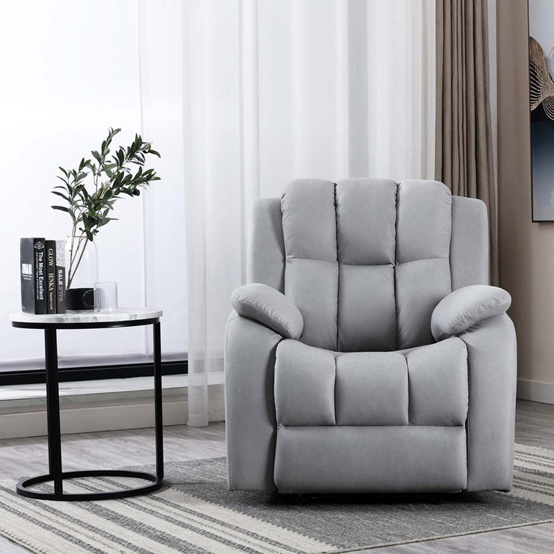 Krikoris 90cm Wide Ergonomic Recliner Chair, Grey, Manual