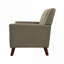 Fauteuil d'appoint Mid-Century moderne capitonné, pieds fuselés en bois, revêtement en tissu moelleux, brun riche