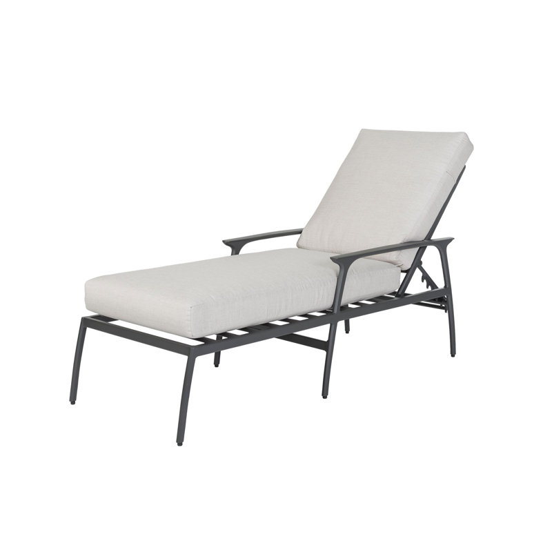 Amari Outdoor Chaise Lounge, Bessemer, Carbon
